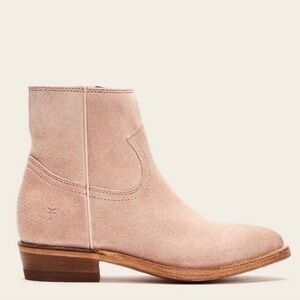 Frye Women's Billy Suede Pale Blush Rose Pink Genuine Leather Ankle Boots Sz 9.5